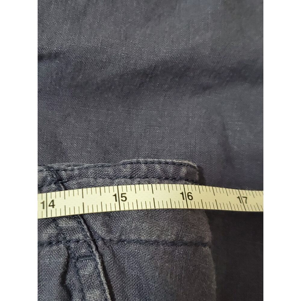 L.L. Bean Women’s Linen Skirt Size 12 Navy Blue Drawstring Pockets - Picture 5 of 12